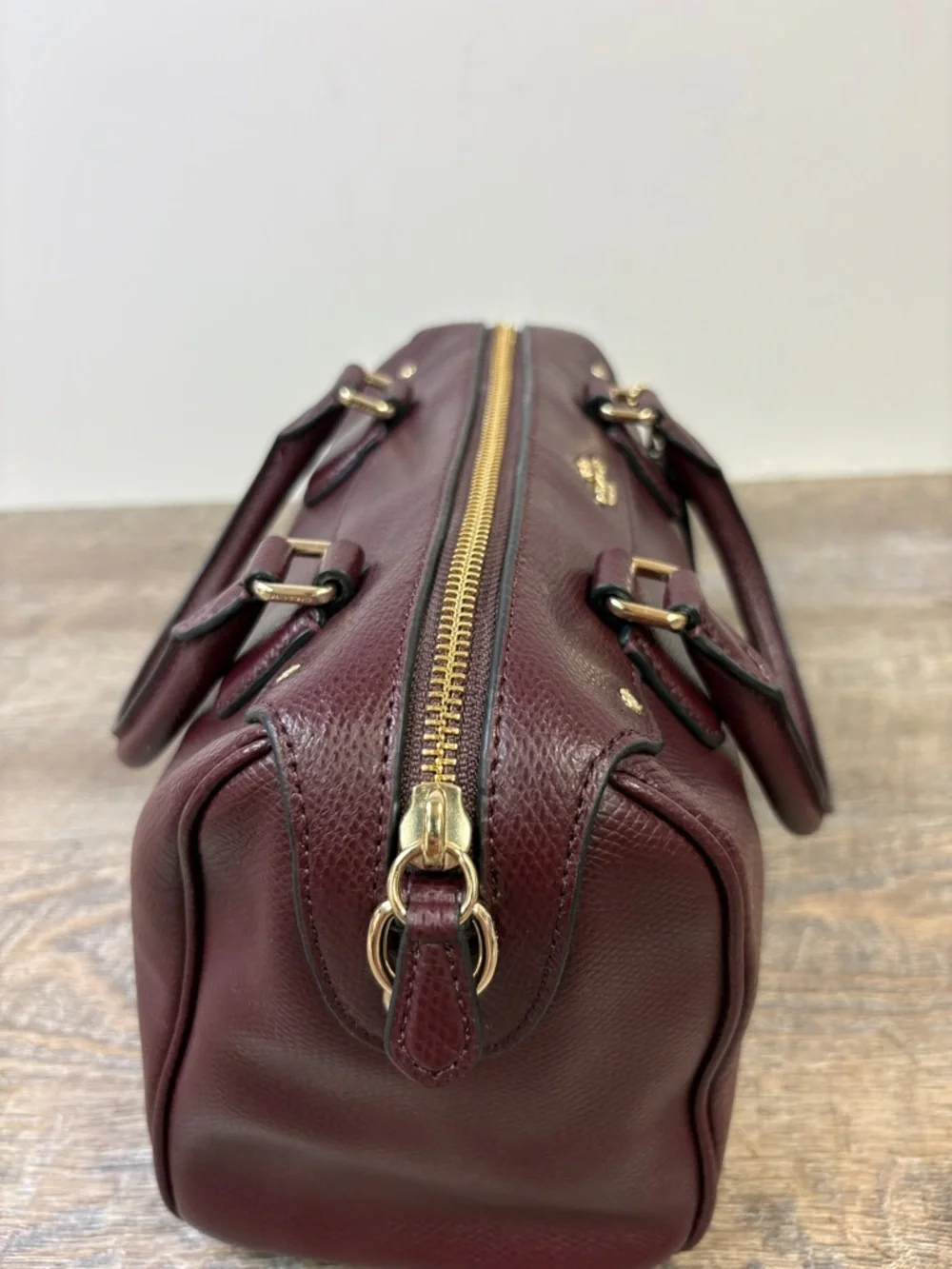 Coach Mini Bennett Satchel Oxblood Leather F36624  Bag Burgundy - Picture 3 of 13